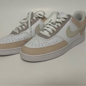 Nike Court Vision Low Pink and White Sneakers